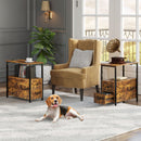 Rolanstar Narrow End Table with Wooden Drawers and USB Ports & Power Outlets