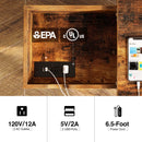 Rolanstar Flip Top Side Table with Power Outlet, 2-Tier Organizer Shelves