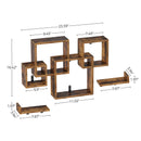 Rolanstar Wall Mounted 4 Cube Intersecting Floating Shelf