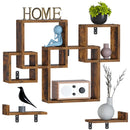 Rolanstar Wall Mounted 4 Cube Intersecting Floating Shelf