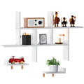 Rolanstar Floating Shelf, Wall Mounted 4 Cube Intersecting Floating Shelf