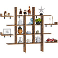 Rolanstar Floating Shelf, Wall Mounted 4 Cube Intersecting Floating Shelf Set of 2