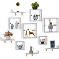 Rolanstar Floating Shelves, Wall Mounted Cube Shelves, Set of 2