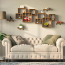 Rolanstar Wall Mounted 4 Cube Intersecting Floating Shelf