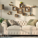 Rolanstar Floating Shelves, Wall Mounted Cube Shelves, Set of 2