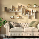 Rolanstar Floating Shelf, Wall Mounted 4 Cube Intersecting Floating Shelf Set of 2