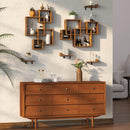 Rolanstar Wall Mounted 4 Cube Intersecting Floating Shelf