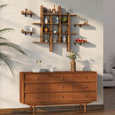 Rolanstar Floating Shelf, Wall Mounted 4 Cube Intersecting Floating Shelf Set of 2