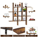 Rolanstar Floating Shelf, Wall Mounted 4 Cube Intersecting Floating Shelf Set of 2