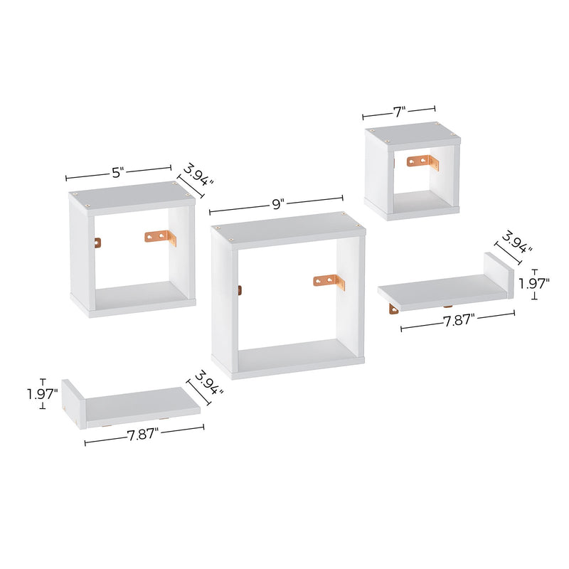 3-Cube Floating Decorative Organizer Wall Shelf with Ledges