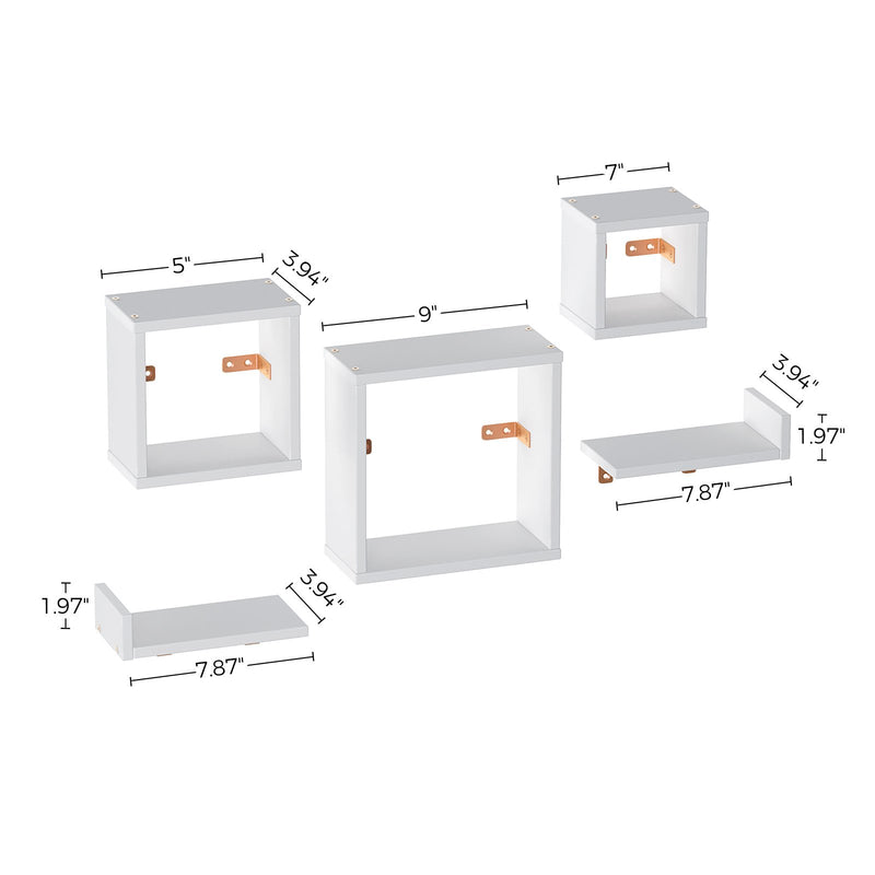 Rolanstar Floating Shelves, Wall Mounted Cube Shelves, Set of 3