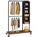Rolanstar Garment Rack with Hanging Closet Organizer & Height Adjustable Middle Bar