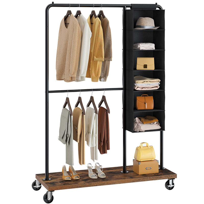 Hanging Closet Organizer, Adjustable Height Clothes Stand Rack