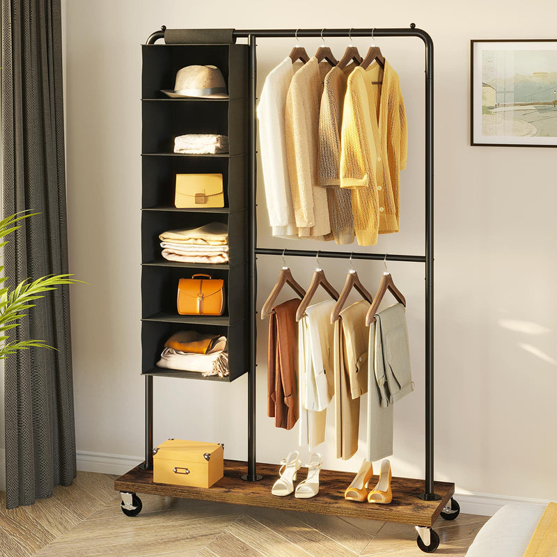 Hanging Closet Organizer with Garment Rod