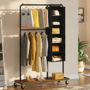 Rolanstar Garment Rack with Hanging Closet Organizer & Height Adjustable Middle Bar