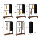 Rolanstar Garment Rack with Hanging Closet Organizer & Height Adjustable Middle Bar