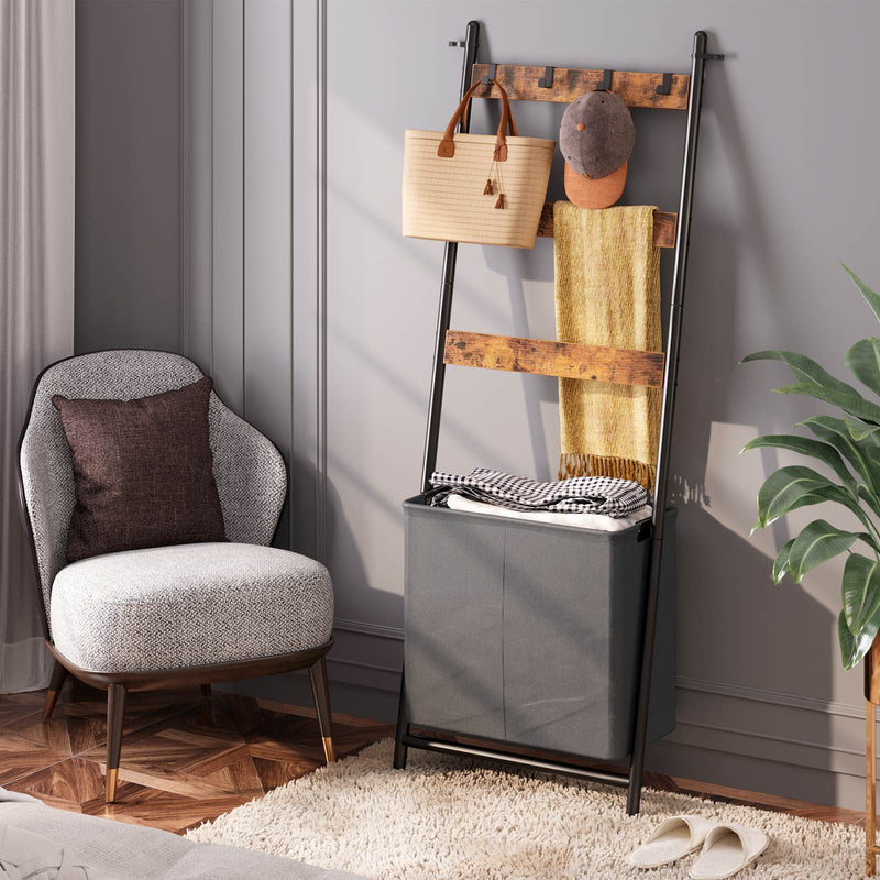 Storage Baskets on a Ladder in Three Tiers