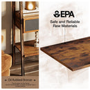 Rolanstar Ladder Shelf with Drawer, 4-Tier Metal Frame Rustic Ladder Bookshelf