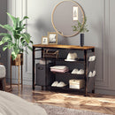 Rolanstar 4-Tier Shoe Rack with Non-woven Storage Bin and Side Bag