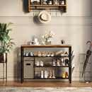 Rolanstar 4-Tier Shoe Rack with Non-woven Storage Bin and Side Bag