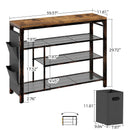 Rolanstar 4-Tier Shoe Rack with Non-woven Storage Bin and Side Bag