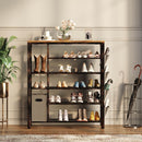 Rolanstar 6-Tier Shoe Rack with Non-woven Storage Bin and Side Bag