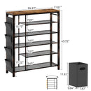 Rolanstar 6-Tier Shoe Rack with Non-woven Storage Bin and Side Bag