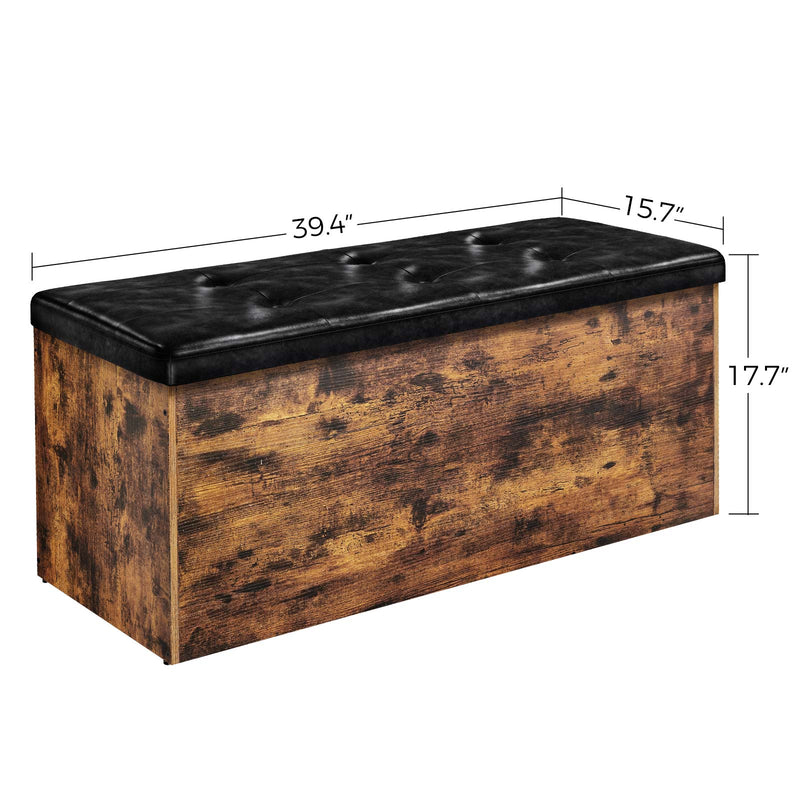 Rolanstar Storage Bench, Flip Top Shoe Bench, Bed End Stool with Padded Seat