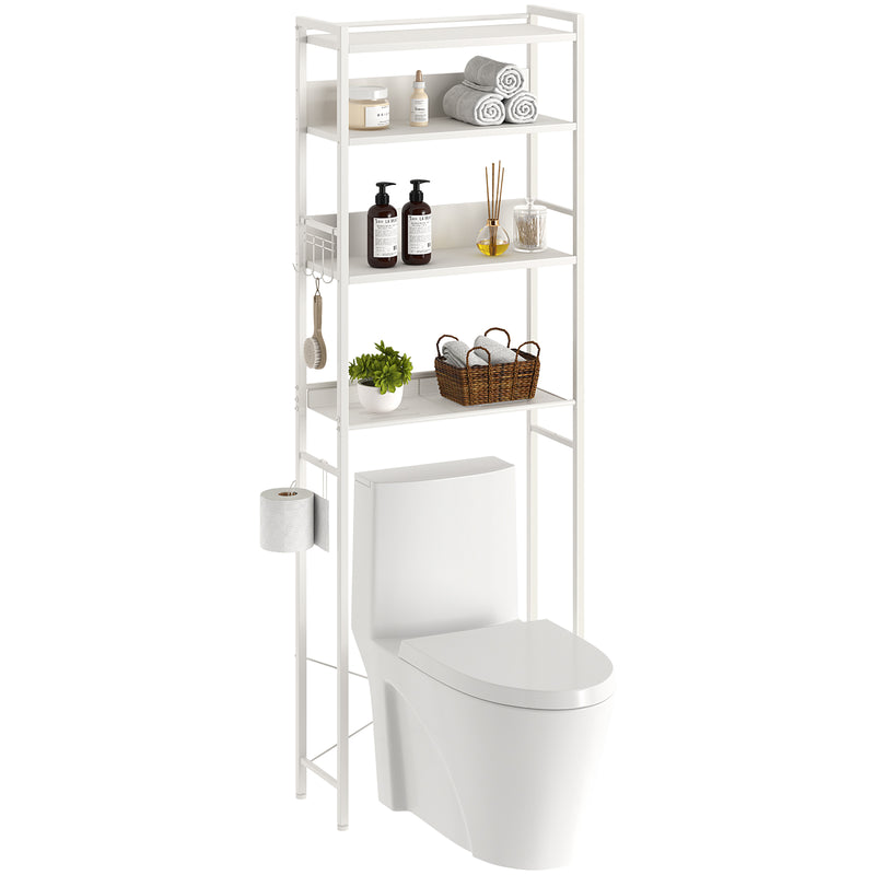  Ecoprsio Over-The-Toilet Storage Rack, 3-Tier Bathroom  Organizer Shelf Over Toilet, Freestanding Space Saver Toilet Stands with 4  Hooks, Rustic Brown : Home & Kitchen
