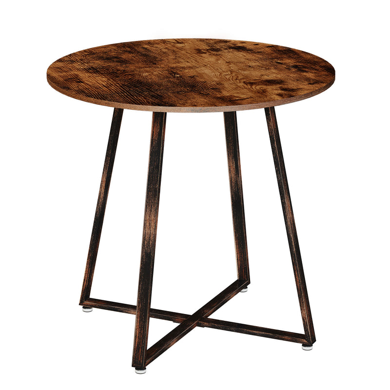 Rolanstar Round Dinning Table wit Metal Legs, Rustic Coffee Table
