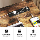 Rolanstar Metal Frame Computer Desk with Power Outlets and Storage Shelf 47 Inch