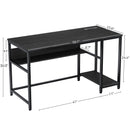 Rolanstar Metal Frame Computer Desk with Power Outlets and Storage Shelf 55 Inch