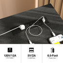 Rolanstar Metal Frame Computer Desk with Power Outlets and Storage Shelf 55 Inch