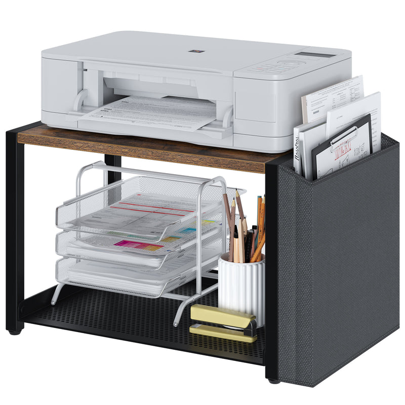 Rolanstar Desktop Printer Stand with Storage Bag Brown
