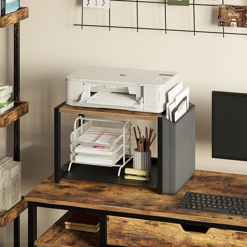 Rolanstar Desktop Printer Stand with Storage Bag Brown