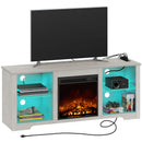 Rolanstar Fireplace TV Stand 57.9" with Led Lights and Power Outlets, TV Console for TVs up to 65"