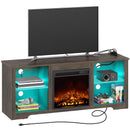 Rolanstar Fireplace TV Stand 57.9" with Led Lights and Power Outlets, TV Console for TVs up to 65"