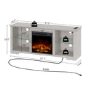 Rolanstar Fireplace TV Stand 57.9" with Led Lights and Power Outlets, TV Console for TVs up to 65"