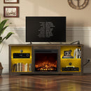 Rolanstar Fireplace TV Stand 57.9" with Led Lights and Power Outlets, TV Console for TVs up to 65"