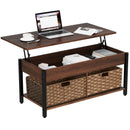 Rolanstar Coffee Table, Lift Top Coffee Table with Storage Shelves and Hidden Compartment
