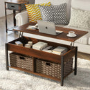 Rolanstar Coffee Table, Lift Top Coffee Table with Storage Shelves and Hidden Compartment