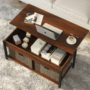 Rolanstar Coffee Table, Lift Top Coffee Table with Storage Shelves and Hidden Compartment