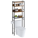 Rolanstar Wooden Freestanding Bathroom Space Saver, 4-Tier Over The Toilet Storage Rack