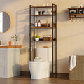 Rolanstar Wooden Freestanding Bathroom Space Saver, 4-Tier Over The Toilet Storage Rack