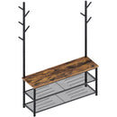 Rolanstar Shoe Bench with Coat Rack, 3-Tier Entryway Bench