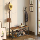 Rolanstar Shoe Bench with Coat Rack, 3-Tier Entryway Bench