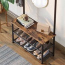 Rolanstar Shoe Bench with Coat Rack, 3-Tier Entryway Bench