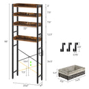 Rolanstar 4-Tier Over The Toilet Storage Rack With Basket