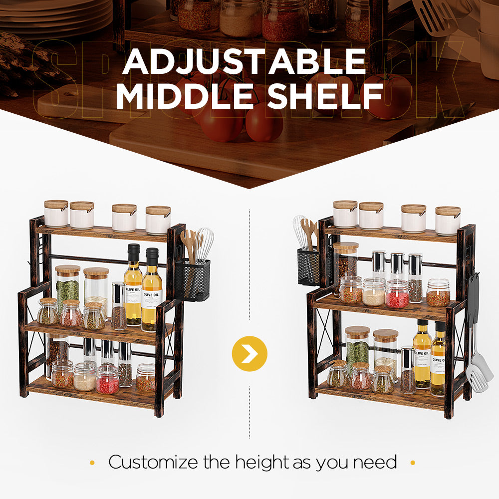 Rolanstar Spice Rack Organizer, Tier Storage Shelf with Wire Basket