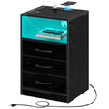 Seventable Nightstand with Wireless Charging Station and LED Lights